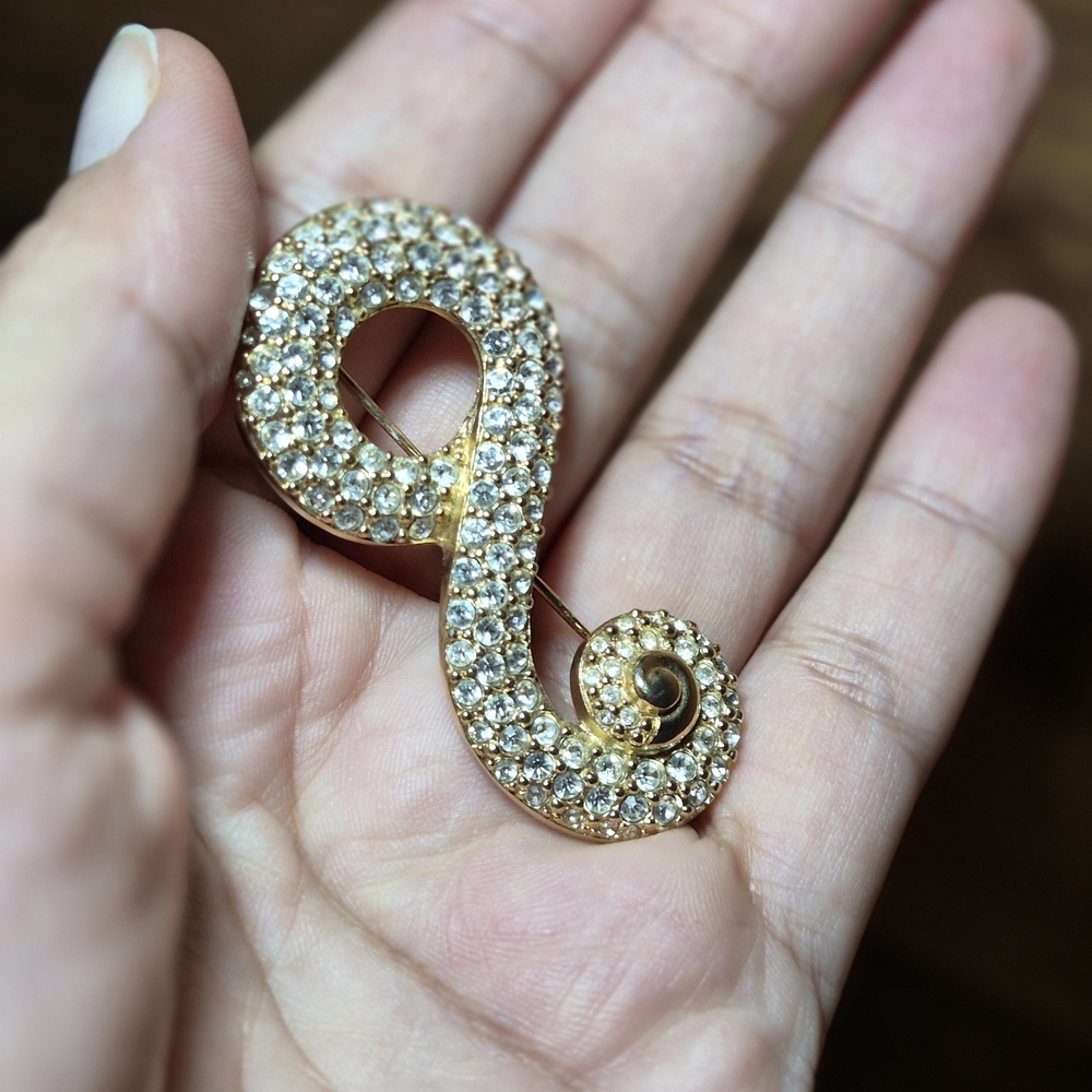 Vintage Very Rare Swarovski SAL Gold Crystal Brooch
